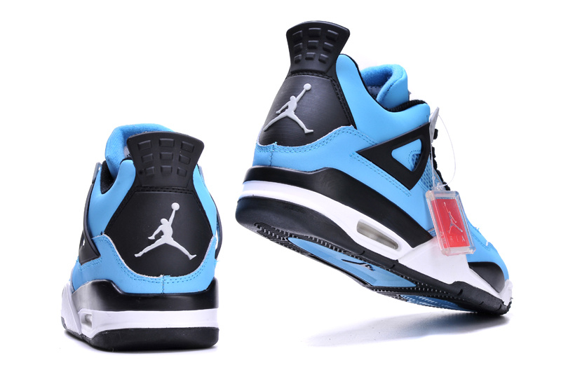 Air Jordan 4 Men Shoes Black/Deepskyblue Online